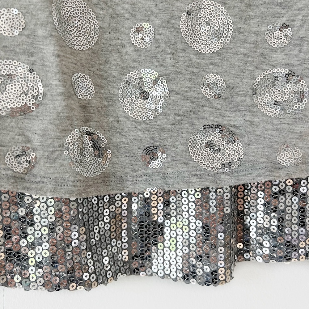 Sofi Clothing Toddler Girl's Sequins Sleeveless Jersey Dress Gray Silver 3T - Picture 2 of 11